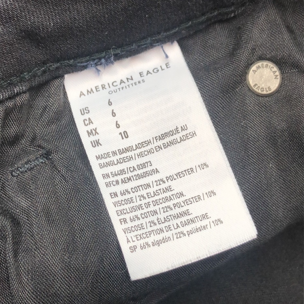 BUTTONFLY AMERICAN EAGLE SUPER HI-RISE SHORTIE JEAN SHORTS 6/28 ⭐️ - Picture 10 of 11